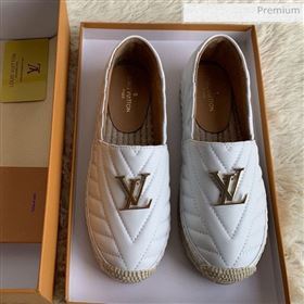 Louis Vuitton Chevron Lambskin Flat Espadrilles White 2020 (MD-0030313)