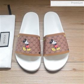 Gucci GG Disney x Gucci Flat Slide Sandals ‎602075 White 2020 (For Women and Men) (MD-0030708)