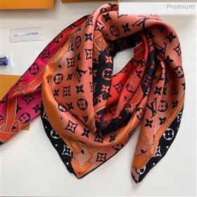 Louis Vuitton Resing Silk Twill Monogram Square Scarf 90x90 Orange 2020 (WNS-0030409)