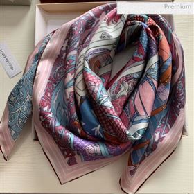 Louis Vuitton Privé Silk Twill Dream Closet Square Scarf 90x90 Pink 2020 (WNS-0030410)