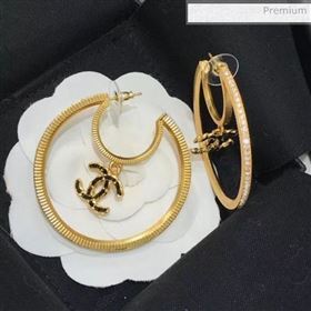 Chanel CC Crystal Hoop Earrings 2020 (YF-0030414)