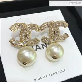 Chanel Crystal CC pearl Short Earrings 01 2020 (YF-0030417)