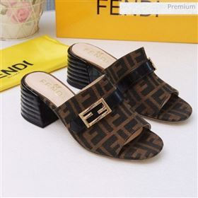 Fendi Promenade FF Heel Slide Sandals Coffee 2020 (MD-20030814)