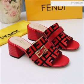 Fendi Promenade FF Heel Slide Sandals Red 2020 (MD-20030812)