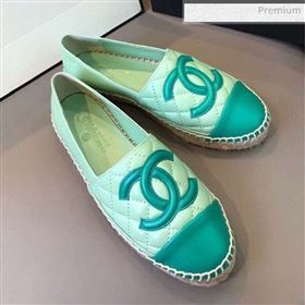 Chanel Quilted Calfskin Flat Espadrilles G29762 Green 2020 (EM-20031004)