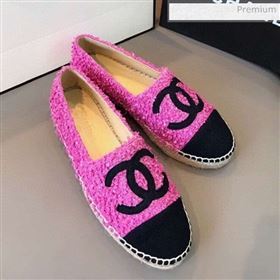 Chanel Tweed Flat Espadrilles G29762 Pink/Black 2020 (EM-20031011)