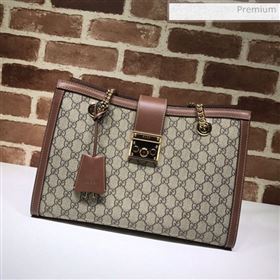 Gucci Padlock GG Canvas Medium Shoulder Bag 479197 Brown (DLH-20031024)