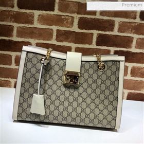 Gucci Padlock GG Canvas Medium Shoulder Bag 479197 White (DLH-20031023)