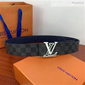 Louis Vuitton Damier Reversible Belt 40mm with Silver LV Buckle 07 (99-20031038)