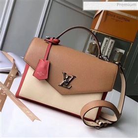 Louis Vuitton Mylockme Schoolbag Shaped Top Handle Bag M54506 Beige/Red/Brown  (KI-20031122)