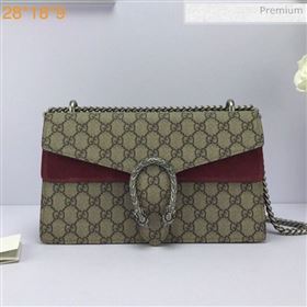 Gucci Dionysus GG Canvas Small Shoulder Bag 400249 Burgundy (DLH-20031131)