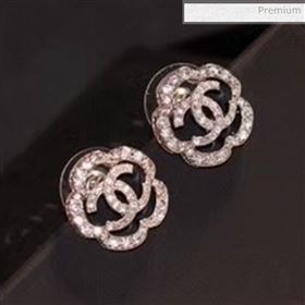 Chanel Camellia Crystal Stud Earrings 2020 (YF-20031201)