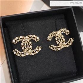 Chanel Chain Crystal CC Stud Earrings 01 2020 (YF-20031204)