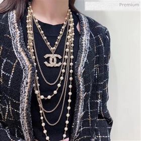 Chanel Pearl Chain Layer Long Necklace 2020 (YF-20031207)