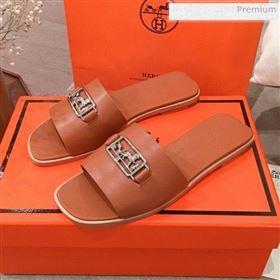 Hermes Villa Flat Slide Sandals Brown 2020 (KL-20031301)