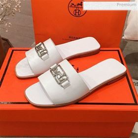 Hermes Villa Flat Slide Sandals White 2020 (KL-20031303)