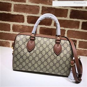 Gucci GG Canvas Boston Bag 409529 Brown Leather (DLH-200313026)