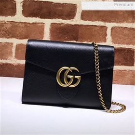 Gucci GG Marmonet Leather Mini Chain Bag 401232 Black (DLH-200313029)