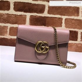 Gucci GG Marmonet Leather Mini Chain Bag 401232 Pink (DLH-200313030)