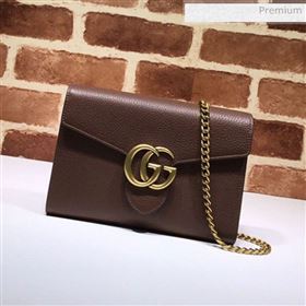 Gucci GG Marmonet Leather Mini Chain Bag 401232 Coffee Brown (DLH-200313031)