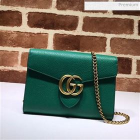 Gucci GG Marmonet Leather Mini Chain Bag 401232 Green (DLH-200313032)