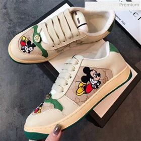 Gucci Screener GG Leather Gucci x Disney Sneakers Green 2020 (DN-20031105)