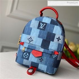 Louis Vuitton Palm Springs Mini Backpack in Damier Monogram Denim Canvas M45043 Blue/Red 2020 (KI-20031110)