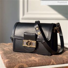Louis Vuitton Dauphine Mini Smooth Leather Shoulder Bag M55837 Black 2020 (KI-20031111)