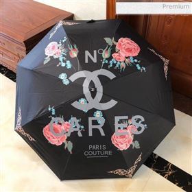 Chanel Rose Bloom Print Umbrella Black 2020 (XMN-20030843)