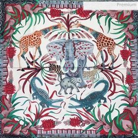 Hermes Carre Silk Twill Print Square Scarf 90x90 Pink 2020 (WNS-20030845)