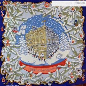 Hermes Crystal Ball Silk Twill Print Square Scarf 90x90 Blue 2020 (WNS-20030846)