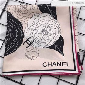 Chanel Silk Twill Square Scarf 90x90 AA6851 Beige 2020 (HX-20030850)
