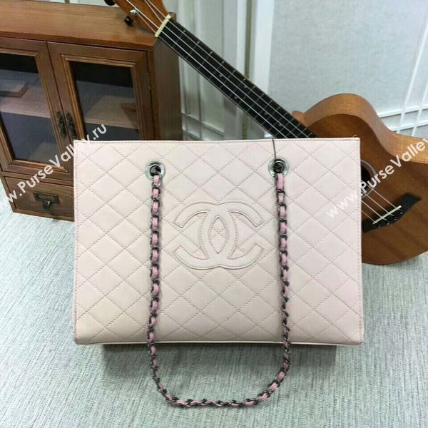 2017 Chanel Calfskin Leather Tote Bag 8809A Light Pink