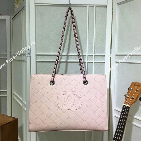 2017 Chanel Calfskin Leather Tote Bag 8809A Light Pink