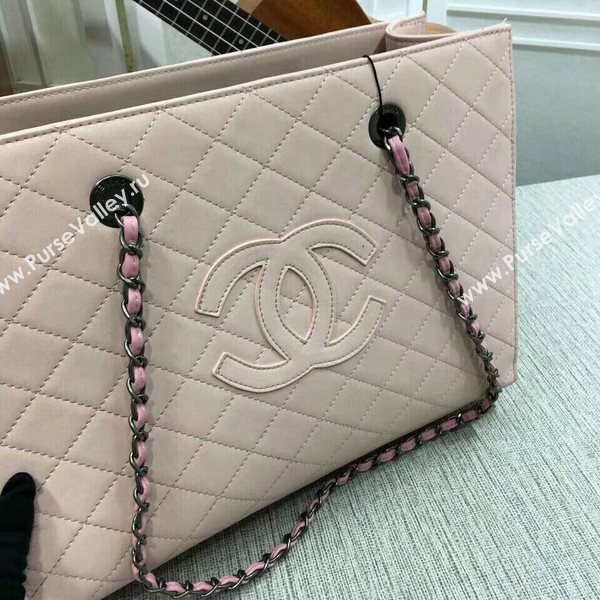 2017 Chanel Calfskin Leather Tote Bag 8809A Light Pink