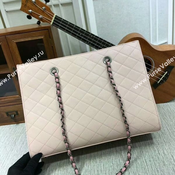 2017 Chanel Calfskin Leather Tote Bag 8809A Light Pink