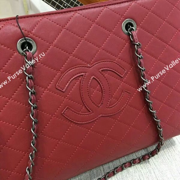 2017 Chanel Calfskin Leather Tote Bag 8809A Red