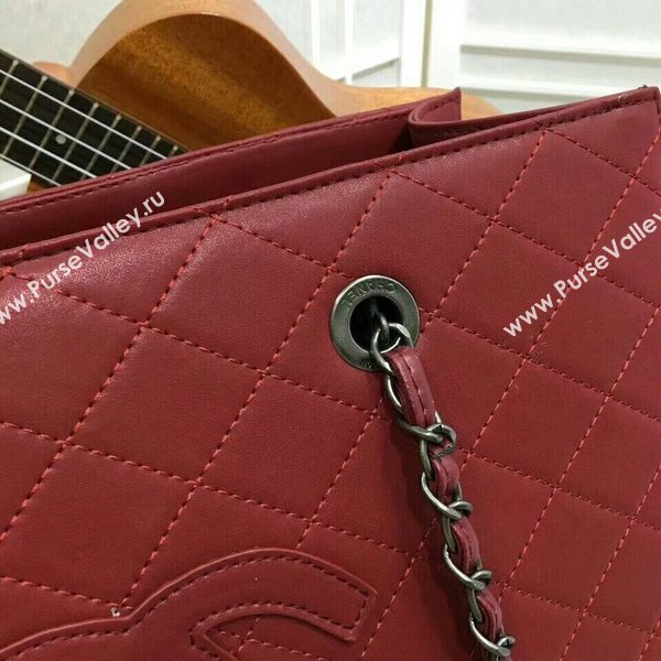 2017 Chanel Calfskin Leather Tote Bag 8809A Red