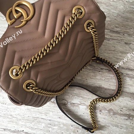 Gucci GG Marmont Matelasse Leather Shoulder Bag 443497 Apricot