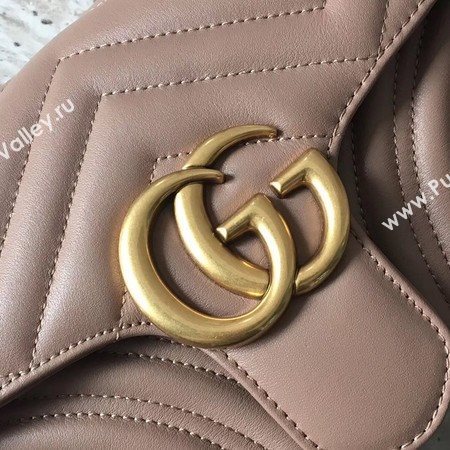 Gucci GG Marmont Matelasse Leather Shoulder Bag 443497 Apricot