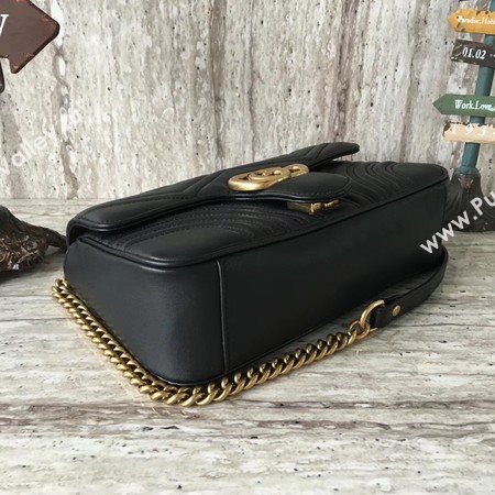 Gucci GG Marmont Matelasse Leather Shoulder Bag 443497 Black