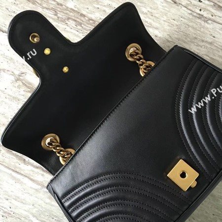 Gucci GG Marmont Matelasse Leather Shoulder Bag 443497 Black