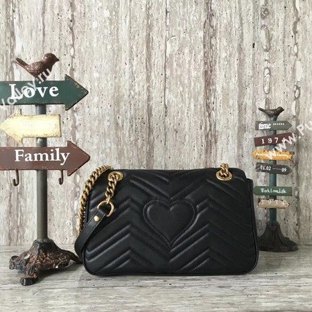 Gucci GG Marmont Matelasse Leather Shoulder Bag 443497 Black