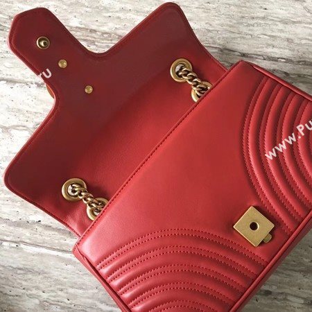 Gucci GG Marmont Matelasse Shoulder Bag 443497 Red