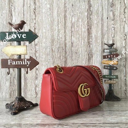 Gucci GG Marmont Matelasse Shoulder Bag 443497 Red