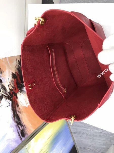 CELINE Sangle Seau Bag in Calfskin Leather C3369 Red