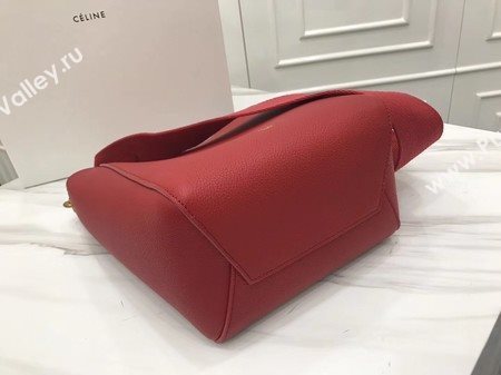 CELINE Sangle Seau Bag in Suede Leather C3371S Red