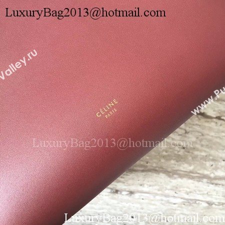 Celine Cabas Clasp Bag Smooth calfskin C90056 Wine