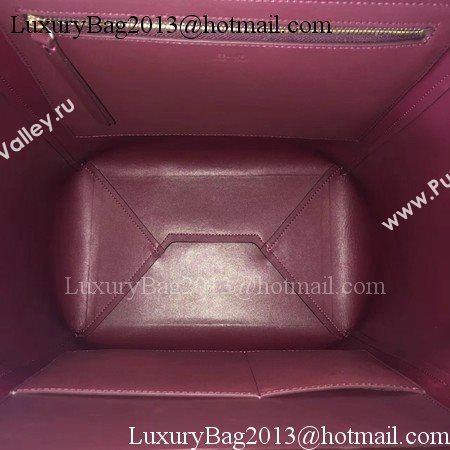 Celine Cabas Clasp Bag Smooth calfskin C90056 Wine