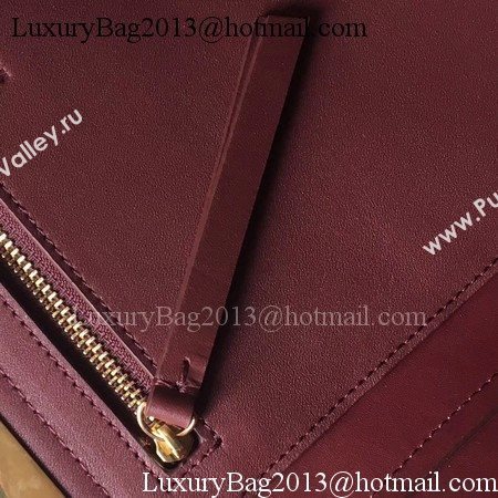 Celine Cabas Clasp Bag Smooth calfskin C90056 Wine